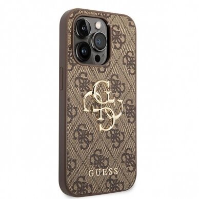 Originalus dėklas Guess GUHCP15X4GMGBR iPhone 15 Pro Max 6.7  Rudas/Rudas hardcase 4G Big Metal Logo 3