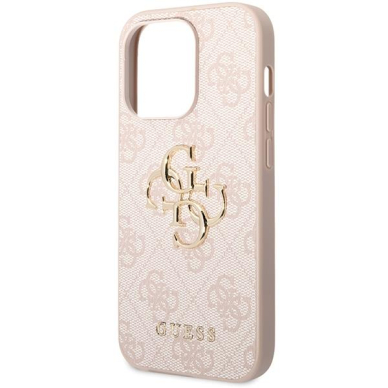 Originalus dėklas Guess GUHCP15X4GMGPI iPhone 15 Pro Max 6.7  rožinis/rožinis hardcase 4G Big Metal Logo 5