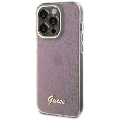 Originalus dėklas Guess GUHCP15XHDECMP iPhone 15 Pro Max 6.7  rožinis/rožinis hardcase IML Faceted Mirror Disco Iridescent 1