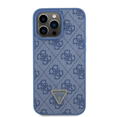 Originalus dėklas Guess GUHCP15XP4TDPB iPhone 15 Pro Max 6.7  Mėlynas/Mėlynas hardcase Leather 4G Triangle Strass 2