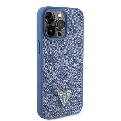 Originalus dėklas Guess GUHCP15XP4TDPB iPhone 15 Pro Max 6.7  Mėlynas/Mėlynas hardcase Leather 4G Triangle Strass 3