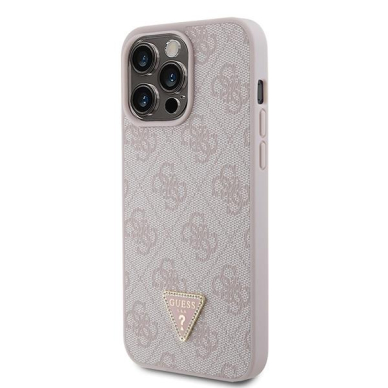 Originalus dėklas Guess GUHCP15XP4TDPP iPhone 15 Pro Max 6.7  rožinis/rožinis hardcase Leather 4G Diamond Triangle 1