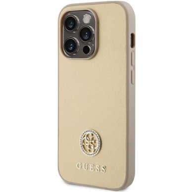 Originalus dėklas Guess GUHCP15XPS4DGPD iPhone 15 Pro Max 6.7  gold/gold hardcase Strass Metal Logo 1