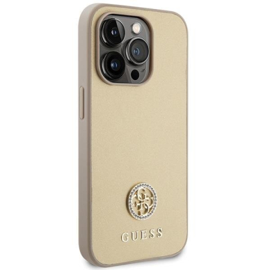 Originalus dėklas Guess GUHCP15XPS4DGPD iPhone 15 Pro Max 6.7  gold/gold hardcase Strass Metal Logo 3