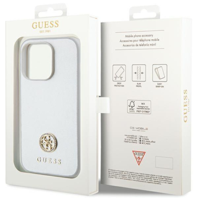 Originalus dėklas Guess GUHCP15XPS4DGPS iPhone 15 Pro Max 6.7  silver/silver hardcase Strass Metal Logo 7