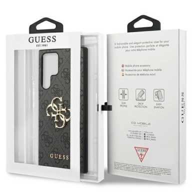 Originalus dėklas Guess GUHCS23L4GMGGR S23 Ultra S918 grey/grey hardcase 4G Big Metal Logo 7