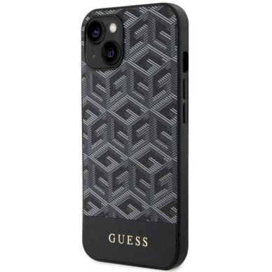 Originalus dėklas Guess GUHMP14SHGCFSEK iPhone 14 6.1  Juodas hardcase GCube Stripes MagSafe 1