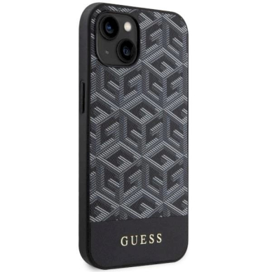 Originalus dėklas Guess GUHMP14SHGCFSEK iPhone 14 6.1  Juodas hardcase GCube Stripes MagSafe 3