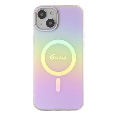 Originalus dėklas Guess GUHMP15MHITSP iPhone 15 Plus 6.7  rožinis/rožinis hardcase IML Iridescent MagSafe 2