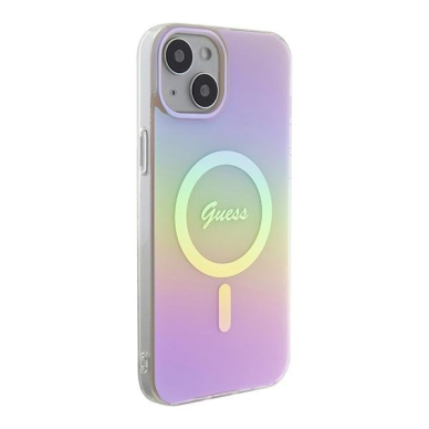 Originalus dėklas Guess GUHMP15MHITSP iPhone 15 Plus 6.7  rožinis/rožinis hardcase IML Iridescent MagSafe 3