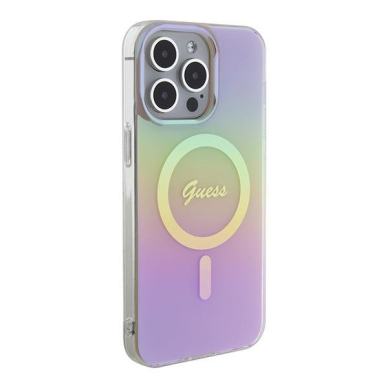 Originalus dėklas Guess GUHMP15XHITSP iPhone 15 Pro Max 6.7  rožinis/rožinis hardcase IML Iridescent MagSafe 3