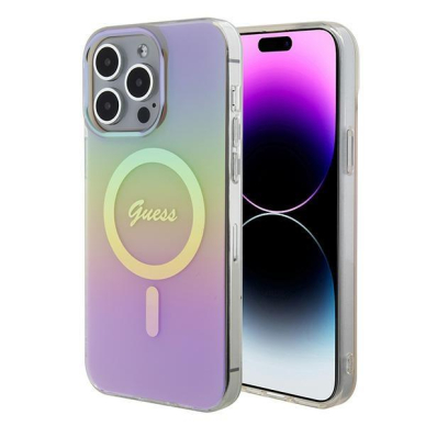 Originalus dėklas Guess GUHMP15XHITSP iPhone 15 Pro Max 6.7  rožinis/rožinis hardcase IML Iridescent MagSafe