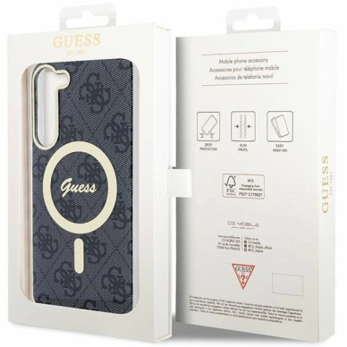 Originalus dėklas Guess GUHMS23MH4STK S23+ S916 Juodas hardcase 4G MagSafe 7