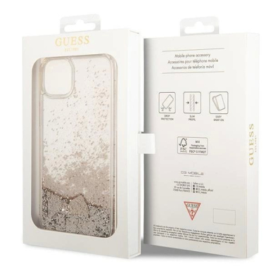 Originalus dėklas Guess GUOHCP14MGLHFLGO iPhone 14 Plus 6.7 Auksinis hardcase Glitter Charms 7