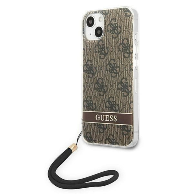 Originalus dėklas Guess GUOHCP14MH4STW iPhone 14 Plus 6.7 Rudas / Rudas hardcase 4G Print Strap 1