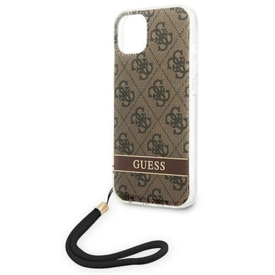 Originalus dėklas Guess GUOHCP14MH4STW iPhone 14 Plus 6.7 Rudas / Rudas hardcase 4G Print Strap 5