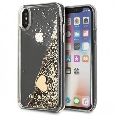 Iphone X / Xs Originalus dėklas Guess GUOHCPGLHFLGO Auksinis 7