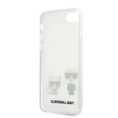 Originalus dėklas Karl Lagerfeld KLHCI8CKTR iPhone 7/8/SE 2020 / SE 2022 hardcase Permatomas Karl &amp  Choupette 3