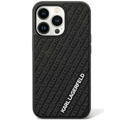 Originalus dėklas Karl Lagerfeld KLHCN613DMKRLK iPhone 11 / Xr 6.1  Juodas hardcase 3D Rubber Multi Logo