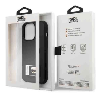 Originalus dėklas Karl Lagerfeld KLHCP13L3DKPK iPhone 13 Pro / 13 6,1"  Juodas hardcase Ikonik Patch 7