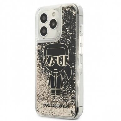 Originalus dėklas Karl Lagerfeld KLHCP13LLGGKBK iPhone 13 Pro/ 13 6,1" Juodas hardcase Liquid Glitter Gatsby 1