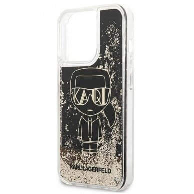 Originalus dėklas Karl Lagerfeld KLHCP13LLGGKBK iPhone 13 Pro/ 13 6,1" Juodas hardcase Liquid Glitter Gatsby 5