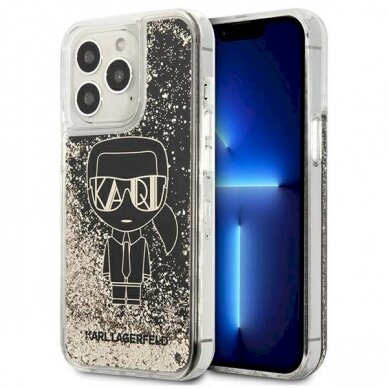 Originalus dėklas Karl Lagerfeld KLHCP13LLGGKBK iPhone 13 Pro/ 13 6,1" Juodas hardcase Liquid Glitter Gatsby