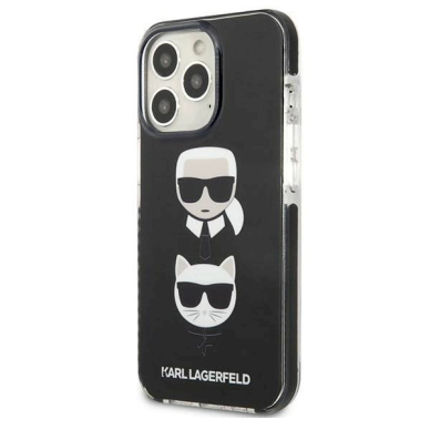 Originalus dėklas Karl Lagerfeld KLHCP13LTPE2TK iPhone 13 Pro / 13 6,1" hardcase  Juodas Karl&Choupette Head 1