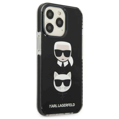 Originalus dėklas Karl Lagerfeld KLHCP13LTPE2TK iPhone 13 Pro / 13 6,1" hardcase  Juodas Karl&Choupette Head 3