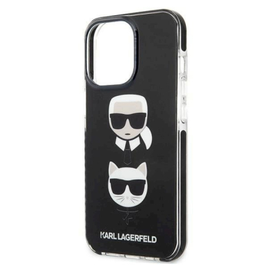 Originalus dėklas Karl Lagerfeld KLHCP13LTPE2TK iPhone 13 Pro / 13 6,1" hardcase  Juodas Karl&Choupette Head 5