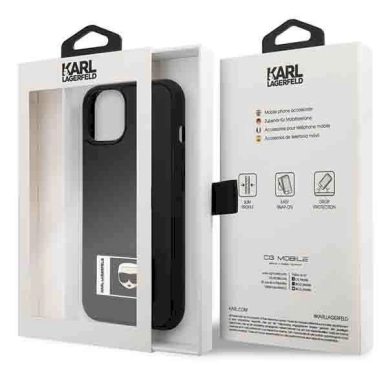 Originalus dėklas Karl Lagerfeld KLHCP13M3DKPK iPhone 13 6,1"  Juodas hardcase Ikonik Patch 7