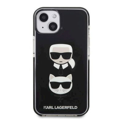 Originalus dėklas Karl Lagerfeld KLHCP13MTPE2TK iPhone 13 6,1" hardcase  Juodas Karl&Choupette Head 2