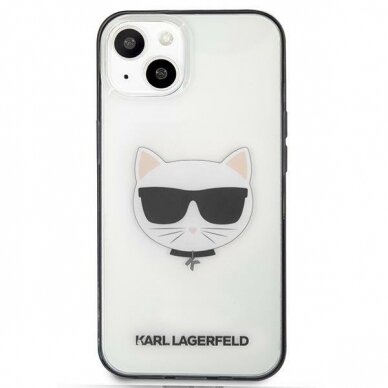 Originalus dėklas Karl Lagerfeld KLHCP13SHCHCK iPhone 13 mini 5.4 Permatomas Ikonik Choupette 2