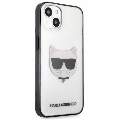 Originalus dėklas Karl Lagerfeld KLHCP13SHCHCK iPhone 13 mini 5.4 Permatomas Ikonik Choupette 3