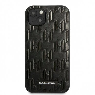 Originalus dėklas Karl Lagerfeld KLHCP13SMNMP1K iPhone 13 mini 5,4 hardcase Juodas Monogram Plaque 1