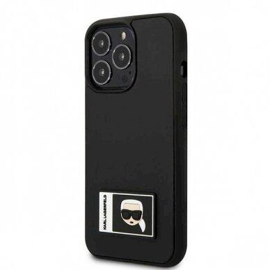 Originalus dėklas Karl Lagerfeld KLHCP13X3DKPK iPhone 13 Pro Max 6,7"  Juodas hardcase Ikonik Patch 1