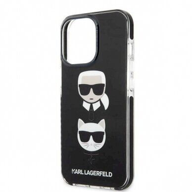 Originalus dėklas Karl Lagerfeld KLHCP13XTPE2TK iPhone 13 Pro Max 6,7" hardcase  Juodas Karl&Choupette Head 5