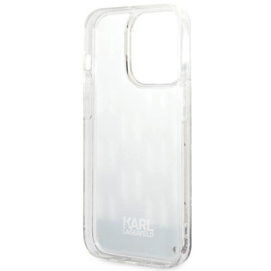 Originalus dėklas Karl Lagerfeld KLHCP14LLMNMS iPhone 14 Pro 6.1 hardcase silver / silver Liquid Glitter Monogram 6