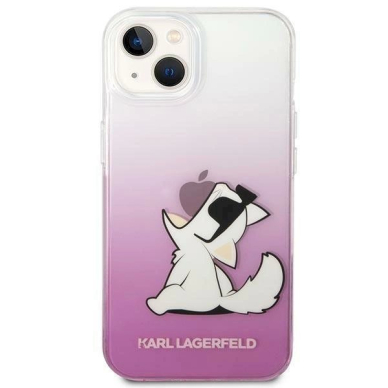 Originalus dėklas Karl Lagerfeld KLHCP14MCFNRCPI iPhone 14 Plus 6.7 hardcase rožinis / rožinis Choupette Fun 2