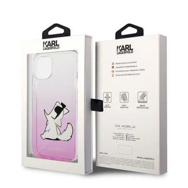 Originalus dėklas Karl Lagerfeld KLHCP14MCFNRCPI iPhone 14 Plus 6.7 hardcase rožinis / rožinis Choupette Fun 7