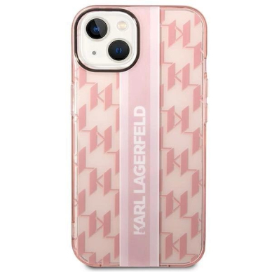 Originalus dėklas Karl Lagerfeld KLHCP14MHKLSPCP iPhone 14 Plus 6.7 hardcase rožinis / rožinis Mono Vertical Stripe 2