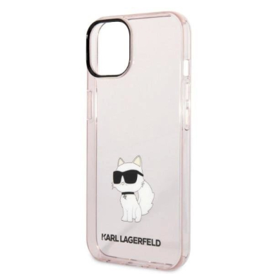 Originalus dėklas Karl Lagerfeld KLHCP14MHNCHTCP iPhone 14 Plus 6.7  rožinis/rožinis hardcase Ikonik Choupette 5