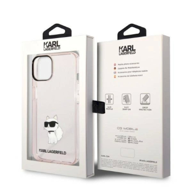 Originalus dėklas Karl Lagerfeld KLHCP14MHNCHTCP iPhone 14 Plus 6.7  rožinis/rožinis hardcase Ikonik Choupette 7