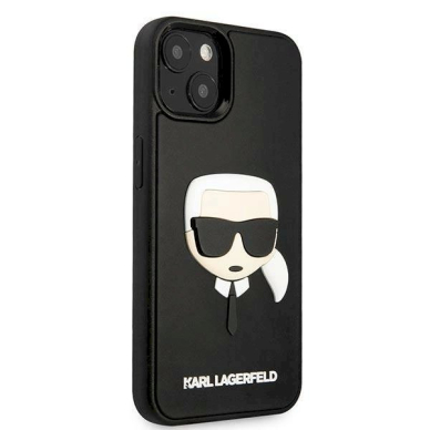 Originalus dėklas Karl Lagerfeld KLHCP14MKH3DBK iPhone 14 Plus 6.7 "Juodas hardcase 3D Rubber Karl's Head 3