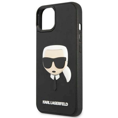 Originalus dėklas Karl Lagerfeld KLHCP14MKH3DBK iPhone 14 Plus 6.7 "Juodas hardcase 3D Rubber Karl's Head 5