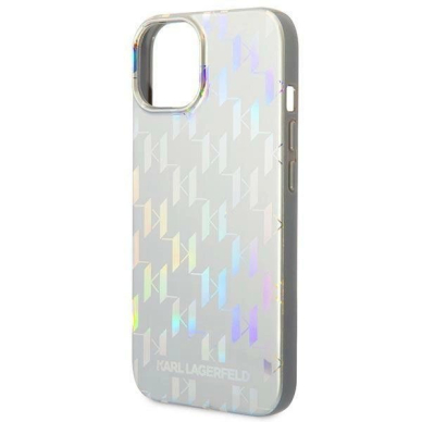 Originalus dėklas Karl Lagerfeld KLHCP14MLGMMSV3 iPhone 14 Plus 6.7 hardcase Sidabrinis Monogram Iridescent 5