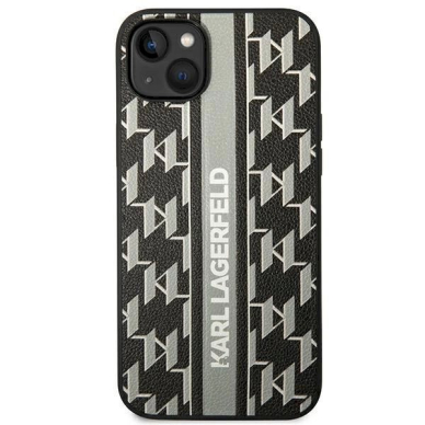 Originalus dėklas Karl Lagerfeld KLHCP14MPGKLSKG iPhone 14 Plus 6.7 hardcase pilkos spalvos / pilkos spalvos Monogram Stripe 2