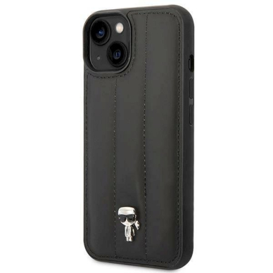 Originalus dėklas Karl Lagerfeld KLHCP14MPSQPK iPhone 14 Plus 6,7" hardcase  Juodas Puffy Ikonik Pin 1