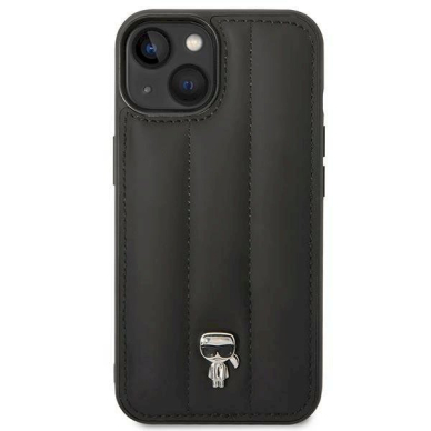 Originalus dėklas Karl Lagerfeld KLHCP14MPSQPK iPhone 14 Plus 6,7" hardcase  Juodas Puffy Ikonik Pin 2