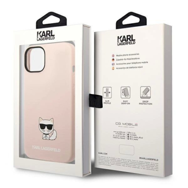 Originalus dėklas Karl Lagerfeld KLHCP14MSLCTPI iPhone 14 Plus 6.7 hardcase light rožinis / light rožinis Silicone Choupette Body 7